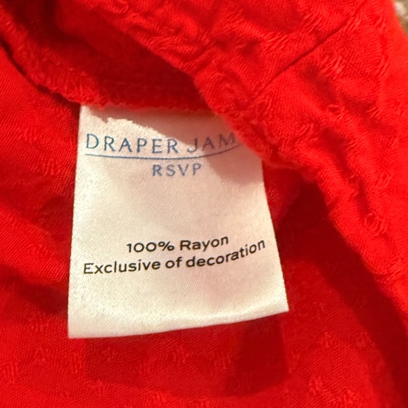 Draper James Bright Red Button-Up Blouse - Picture 6 of 6